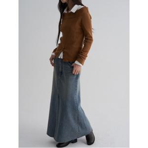 슬릿 데님 머메이드 스커트  블루 (165X27APJP)