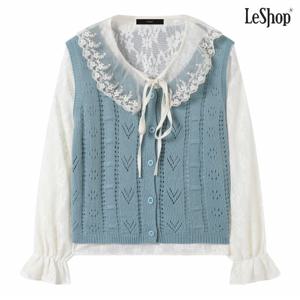 정상가:119,000원 ㅣ 레이스 니트 베스트 세트 블라우스 (DP4BA003A)