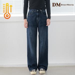 [디어모른] 겨울 기모 5컬러 와이드 밴딩 청바지 3단기장