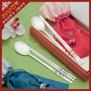 구씨공방 럭셔리 벗꽃 은수저 세트 A스타일