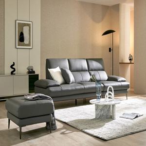 베스티 3.5인 천연면피 소가죽 소파+스툴