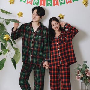 [브리치]  / (빅사이즈 추가)웨스턴 체크 크리스마스 커플 잠옷