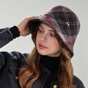 [최초가 79,500원] 로렌 체크 울 버킷햇