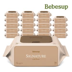 시그니처 위드 브라운 물티슈 70매 캡 20팩