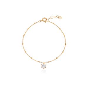 [티르리르] 볼 체인 라운드 큐빅 실버옐로우 팔찌 TBSSVG10672M