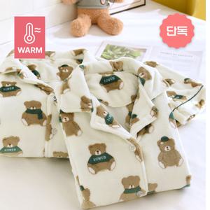 [브리치]  /     단독  털빠짐 없는 커플 극세사 수면잠옷 겨울 파자마