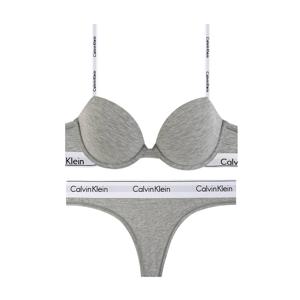 CK 여성 모던 코튼 데미 브라+티팬티 세트 QF7936+F3786 GREY