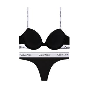 CK 여성 모던 코튼 데미 브라+티팬티 세트 QF7936+F3786 BLACK