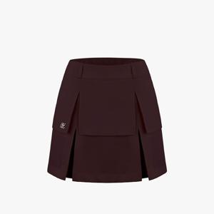하이웨이스트 레이어 스커트 (버건디)