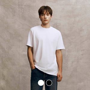 지오다노 남성 사이드 슬릿 오버핏 레이어드용 롱 반팔 티셔츠 024900/01024900