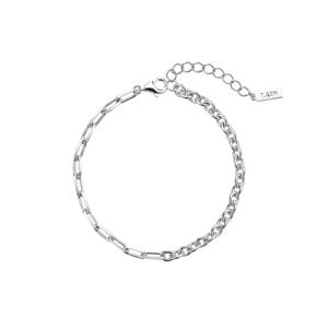 [티르리르] 티젠 맥시마이즈 실버화이트 트윈 링크 체인 팔찌 TBSSVW14058M