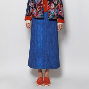 [최초가 174000원] 데님라이크 본딩 롱 스커트 (AHWPSK16) 블루