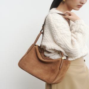 [H-VARY] 스웨이드 베이지 레더 숄더백 [L] HIBA5F194I2