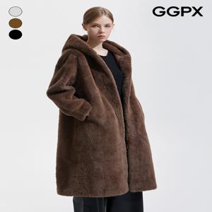 베이직 후드 퍼 롱 코트 (GPACT002F)