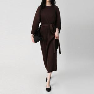 [브리치] 더모즈 /  프리미엄  클렌 플리츠 벨트 원피스 (4Color)