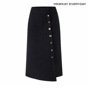 정상가:59,000원 l  에브리데이]글리터 사선 언발 버튼 스커트 (EB4WH004D)