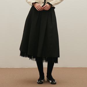 [샤틴]레이어드 자카드 레이스 스커트 S254M354