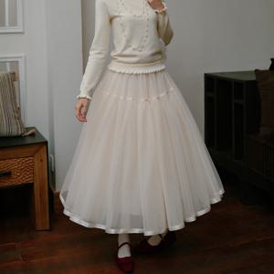 1/2일예약배송_Cest_Fairy mesh a-line skirt