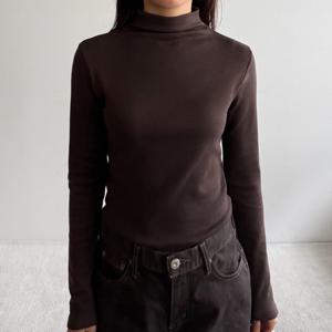 여성 국산 기모 면 모달 스판 무지 반목 폴라티 -FTS0992- 겨울