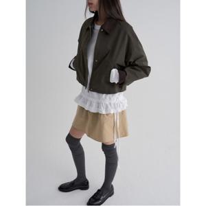 코듀로이 칼라 숏 헌팅 재킷  카키 (355939LY5H)