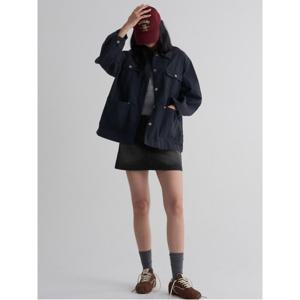 가먼트다잉 레더칼라 워크재킷 - 네이비 (355939LY2R)