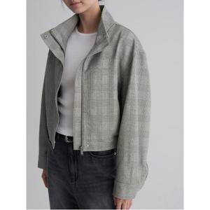 글렌체크 하이넥 블루종 - 그레이 (325939LY23)