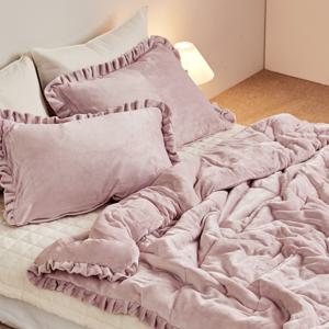 1+1 극세사 겨울 차렵이불세트 멜리사 핑크 Q