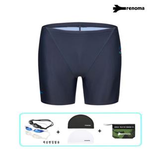 [롯데백화점]남성 실내 3부 수영복+수경+수모 세트 MS2F801