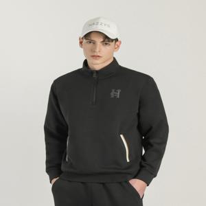 헤지스 골프 [[25SS]] HUTS5A993BK [ONLINE EXCLUSIVE] 블랙 남성 소프트터치 쿼터집 맨투맨