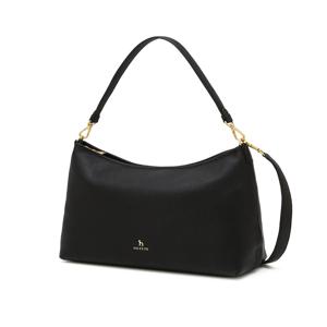 헤지스 액세서리 여성 [[24FW]] WIBA4F162BK [스테디셀러] 블랙 로고장식 소가죽 호보 숄더백(L)