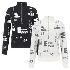 양말사은품 [마스터바니] 여성 로고 자카드 방풍 하이넥 니트 421D4SR408