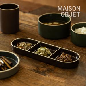 윤도자기 차곡 직사각 3절접시