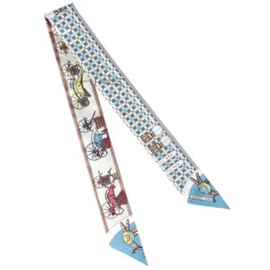 스카프 트윌리 실크 Les Voitures Nouvelles twilly 블루그라시에/베이지