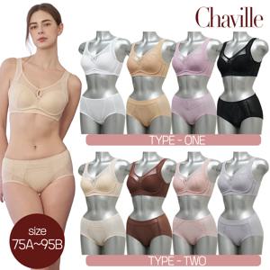 [방송히트]샤빌 3-1차 빅사이즈 아쿠아X 편안한 와이드핏 노와이어 8종(75A-90C)