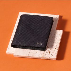 [선물포장/쇼핑백동봉][EDINBURGH PVC] 블랙 체크패턴 PVC 슬림중지갑 DBWA3F094