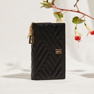 [선물포장][CARLISLE]블랙 칼라일 엠보 가죽 골드DD 2단 장지갑 DCWA5E212