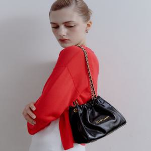 [코코체인] 블랙 소가죽 체인 미니크로스 겸 숄더백 JABA5F360