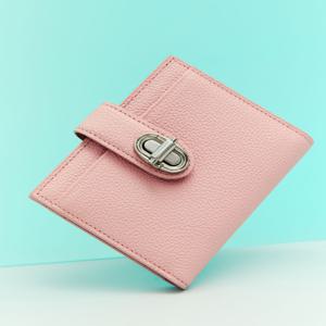 [AUBE] 핑크 가죽 오브 장식 베루형 지갑 JAWA5F024