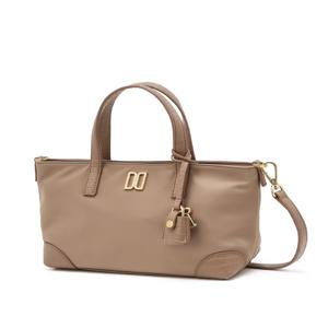 [벨포드] 핑크베이지 크로커 소가죽 배색 나일론 토트백 S DCBA6E060