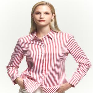 헤지스 여성 [[24FW]] HSSH4CC75P2 [가격인하]핑크 런던 스트라이프 긴소매 셔츠