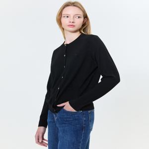 헤지스 여성 [[24FW]] WSSW4D8C1BK [가격인하][스테디셀러][울100%] 블랙 로고자수 라운드넥 가디