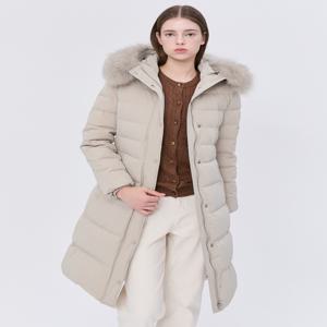 헤지스 여성 [[24FW]] WSJU4DC12I1 [가격인하][스테디셀러][폭스FUR][덕다운] 라이트베이지 탈착