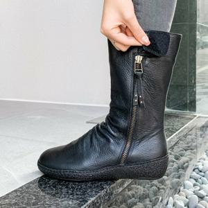 [브리치]  /  지쎄수제화 양가죽 퍼안감 소피 미들부츠