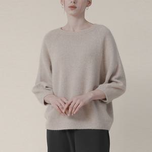 [브리치] 더모즈 /  프리미엄  라쿤 홀가 7부 네티아 니트 (7Color)