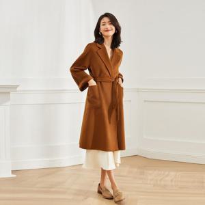 [브리치]  / 가을 겨울 핸드메이드 양모 물결 롱 코트  블랙 S