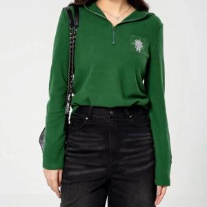 [브리치]  / 여성용 가을 겨울 지퍼 후드 긴팔 티셔츠 그린 S