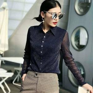 [브리치]  / 여성용 슬림핏 긴팔 셔츠 데일리 블랙 반팔 S