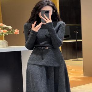 [브리치]  / 여성 겨울 니트 세트 코디 데일리룩 그레이 S 2