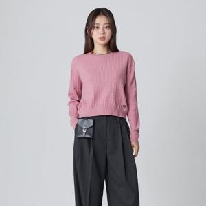 [정가 49,900원]장식 라운드 꽈배기 니트_AR4KHA70