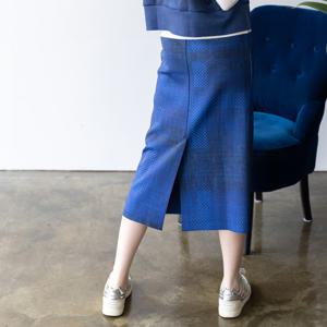 [최초가 198000원] 데님체크 스커트 (AGFPSK24) 블루